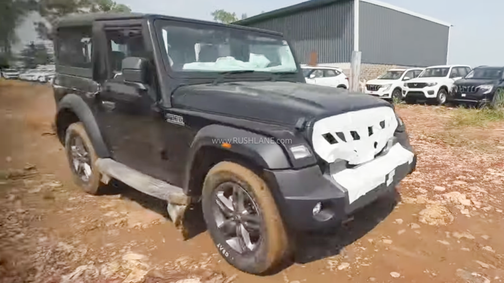 Mahindra Thar Facelift Spotted at Stockyard