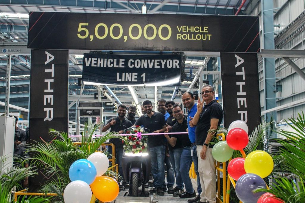 Ather Energy Crosses 5 Lakh E-Scooter Production