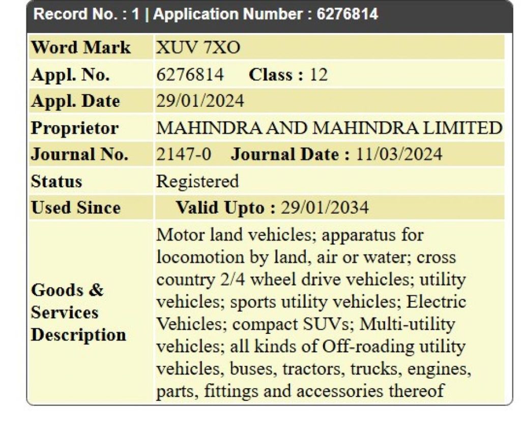 Mahindra XUV700 Facelift